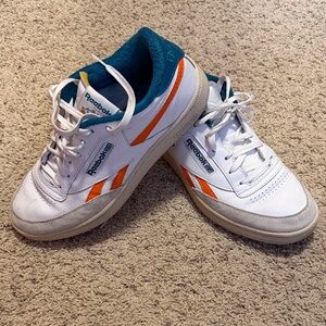 Reebok White and Orange Athletic Shoes